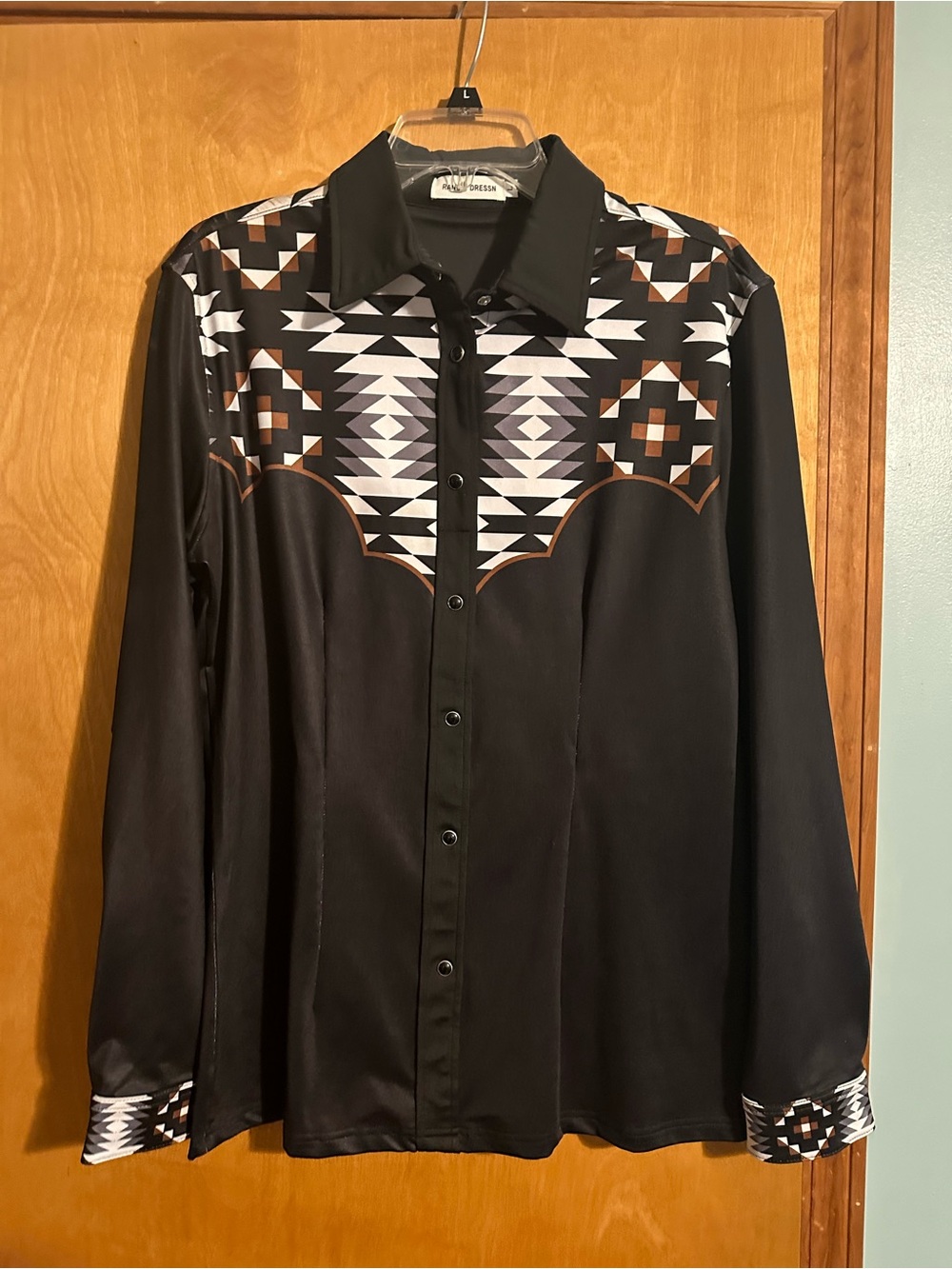 Ranch Dressn Performance Rodeo Shirt Black Aztec